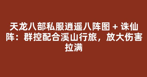 天龙八部私服逍遥八阵图 + 诛仙阵：群控配合溪山行旅，放大伤害拉满
